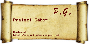 Preiszl Gábor névjegykártya