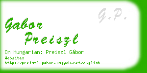 gabor preiszl business card