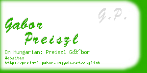 gabor preiszl business card